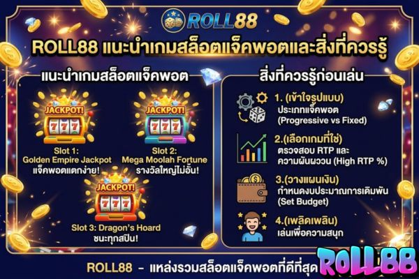 Roll88 แนะนำเกมสล็อตแจ็คพอตและสิ่งที่ควรรู้